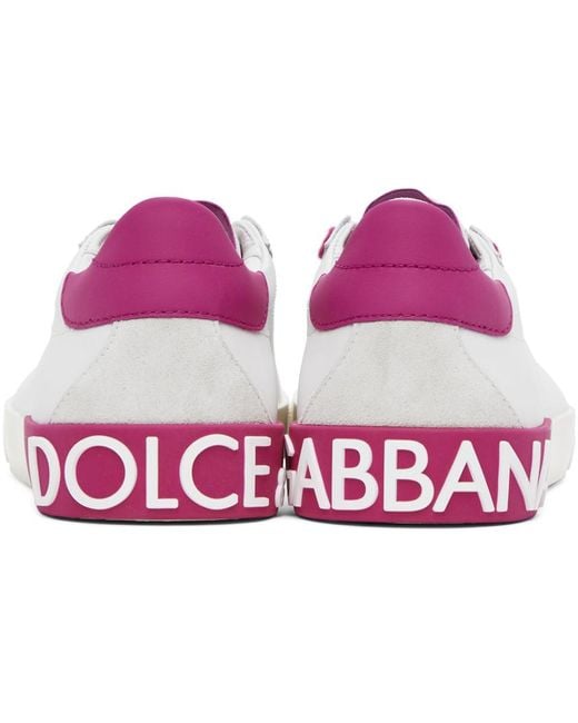 Dolce & Gabbana Black Dolce&gabbana White Portofino Vintage Sneakers