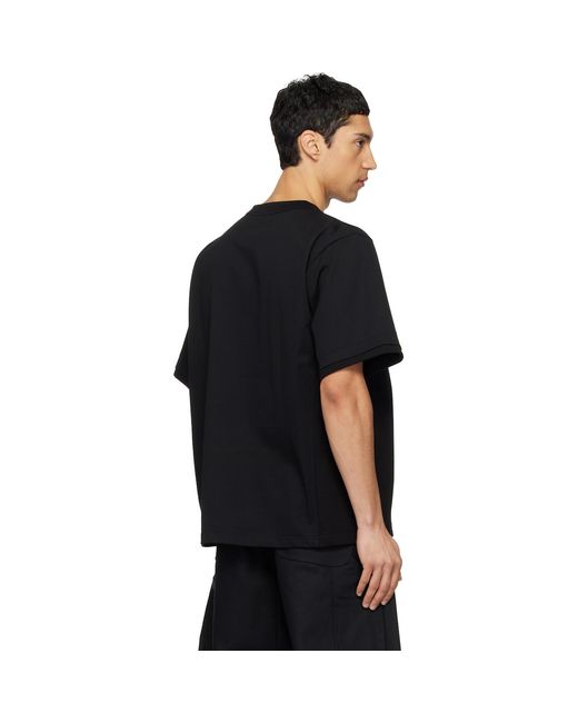 Sacai Black Cotton Jersey T-Shirt for men