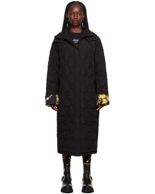Versace Black Chain Couture Puffer Coat