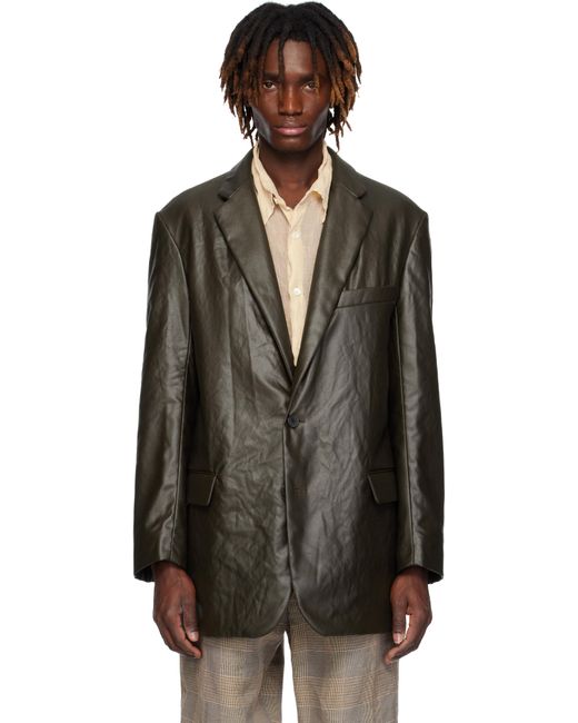 メンズ Dries Van Noten ブラウン コーティング テーラードジャケット Black