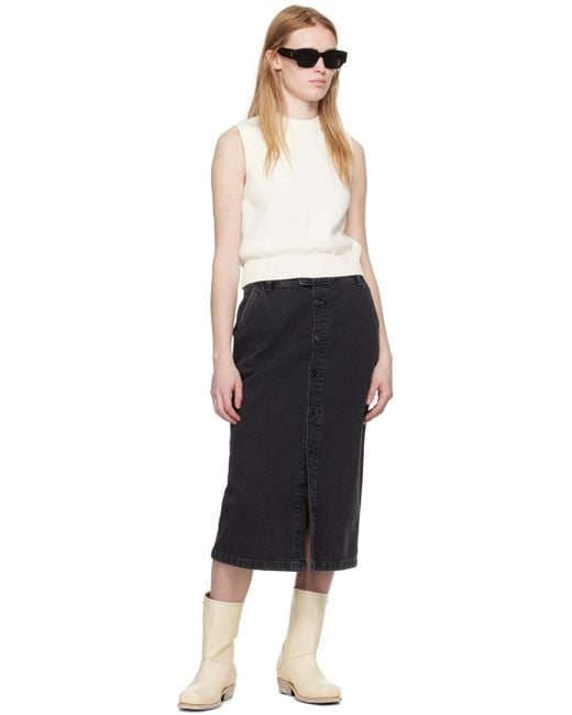 Carhartt Black Colby Denim Midi Skirt