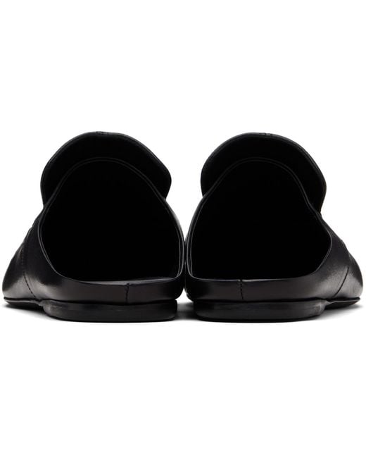 Dries Van Noten Black Leather Mule Slip-On Loafers for men