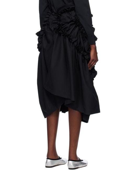 Tao Comme Des Garçons ブラック Yarn Dyed Wool Polyester Tropical ミディアムスカート Black