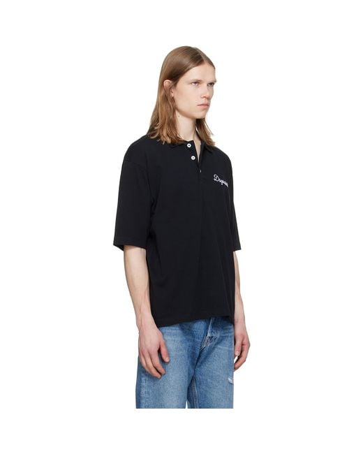 DSquared² Black Signature' Tennis Fit Polo for men