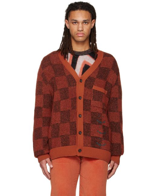 PS by Paul Smith Red Orange Happy Cardigan for men