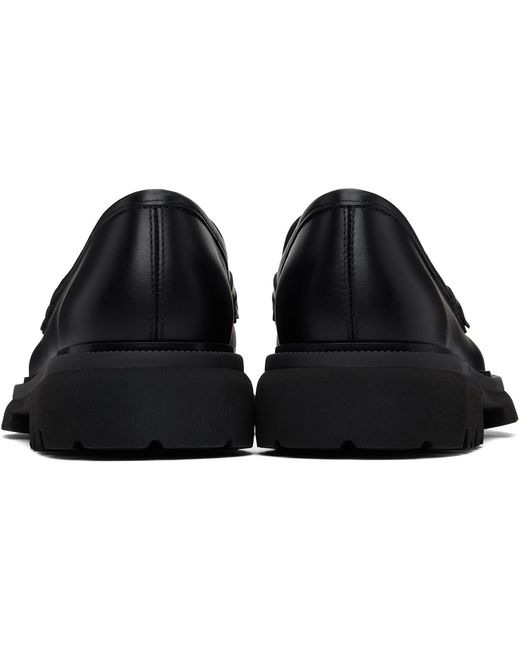 Ferragamo Black Gancini Ornament Loafers for men