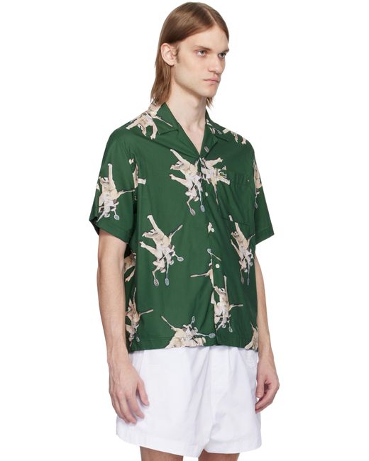 Lacoste Green Relaxed Fit René Print Shirt for men