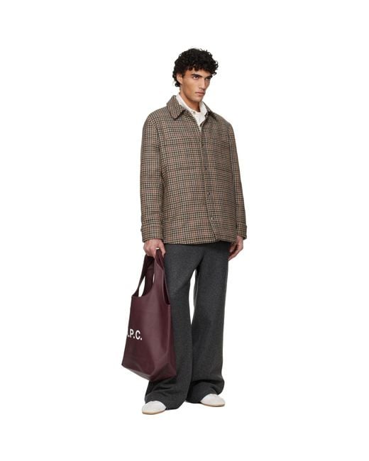 A.P.C. Brown Tweed Overshirt for men
