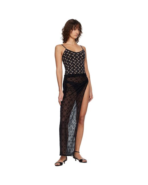 MARINE SERRE Black Moon Printed Jersey Straps Camisole