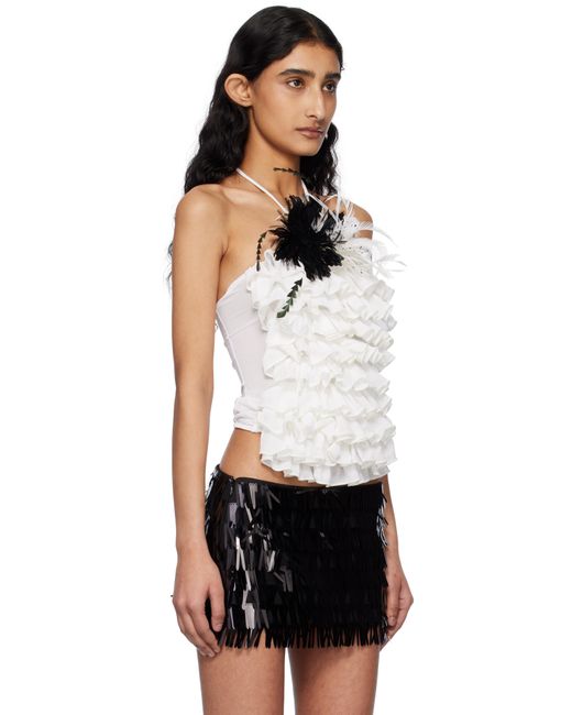Fanci Club Black Soo Halter Ruffle Tank Top