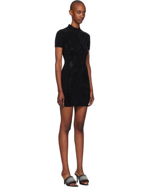 Alexander Wang Black Crystal Hotfix Minidress