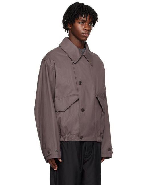 Lemaire Brown Purple Boxy Jacket for men