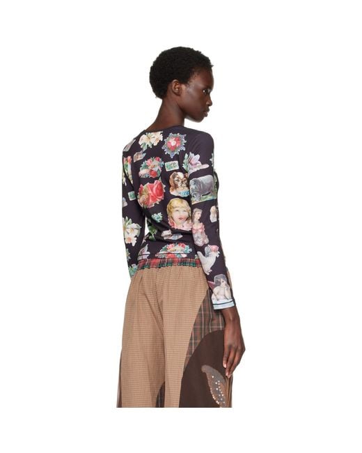 Chopova Lowena Black Snippets Fitted Jersey T-Shirt