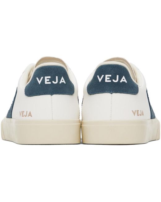 Veja Black White & Blue Campo Leather Sneakers for men