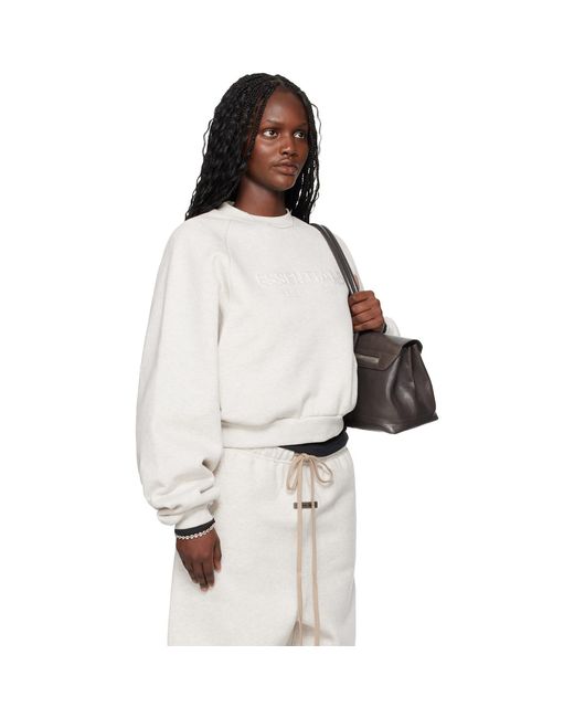 Fear Of God White Holiday Embossed 90S Raglan Crewneck Sweatshirt