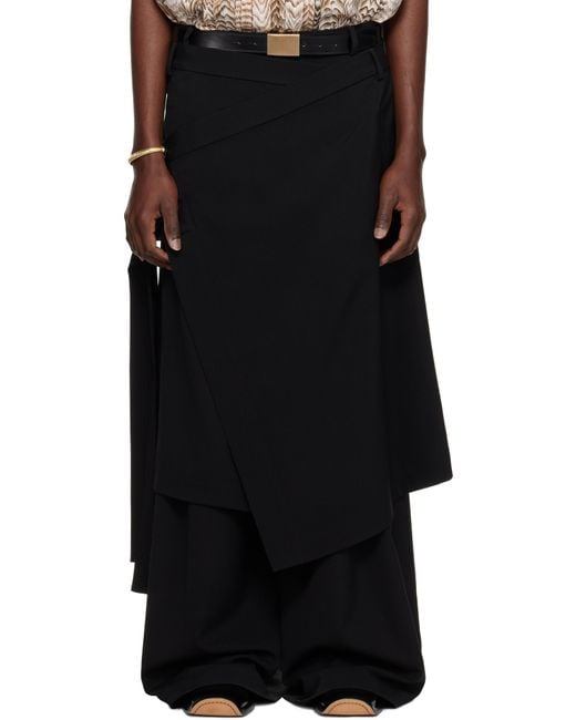 Lu'u Dan Black Apron Skirt for men