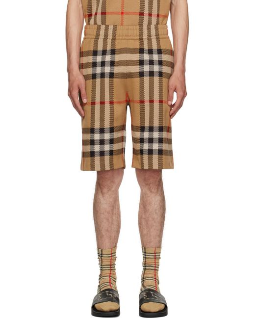 Burberry Multicolor Beige Check Shorts for men