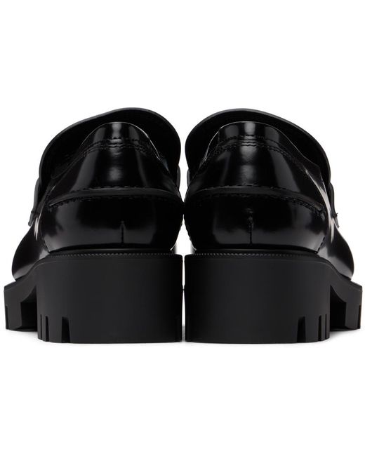 Christian Louboutin Black Cl Moc Lug Leather Loafers