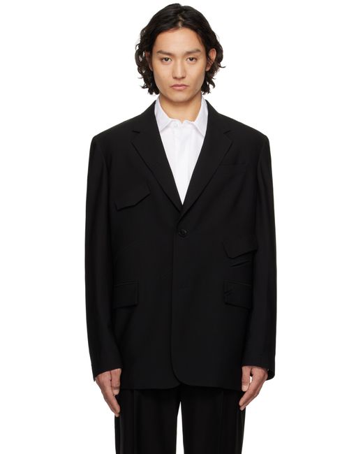 Feng Chen Wang Black Multi Slash Blazer for men