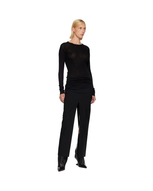 Rick Owens Black Tower Rib Ls T-Shirt