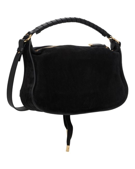 Chloé Black Marcie Suede Calfskin Bag