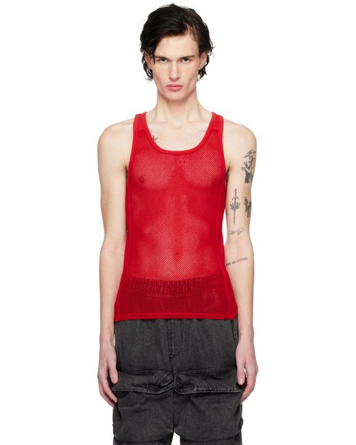 メンズ DIESEL Savage X Fentyエディション レッド String-And-Lace-Sleep タンクトップ Red