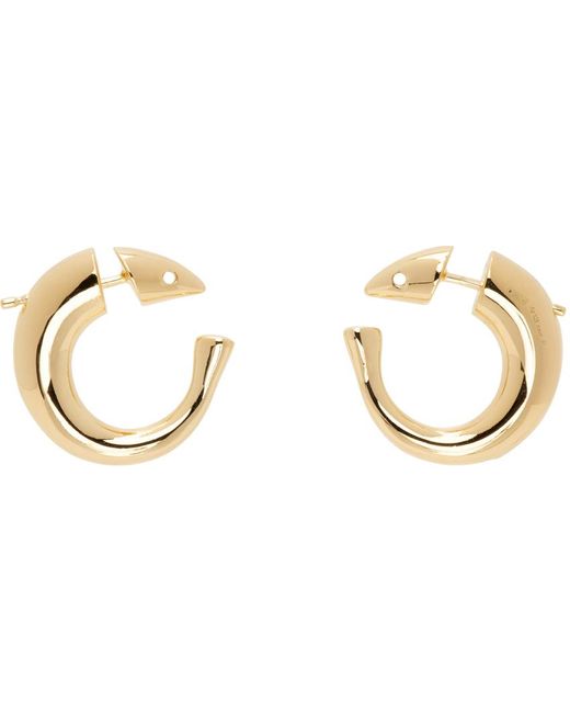 Bottega Veneta Black Gold Hoop Earrings