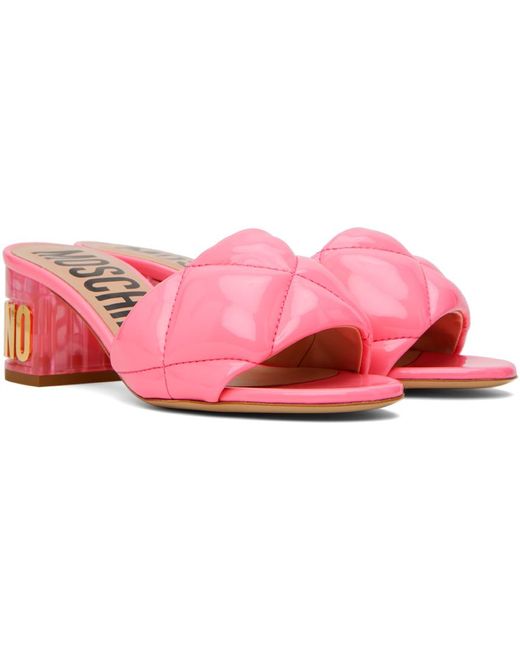 Moschino Pink Quilted Mules