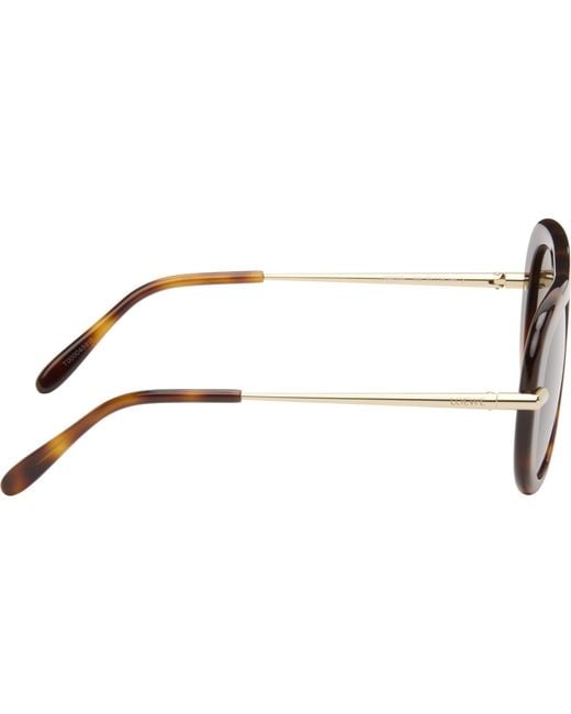 Loewe Brown Slim Aviator Sunglasses
