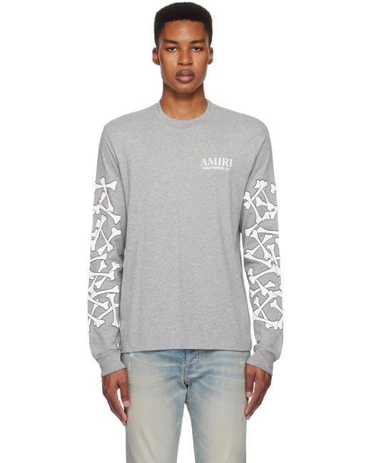 Amiri Bones Stacked Long Sleeve T-Shirt in Black for Men | Lyst UK