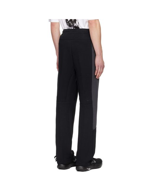 Nike Black Tech Open-Hem Fleece Sweatpants for men