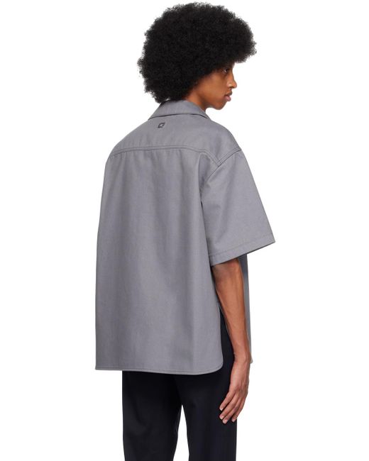 Wooyoungmi Multicolor Gray Patch Pocket Denim Shirt for men