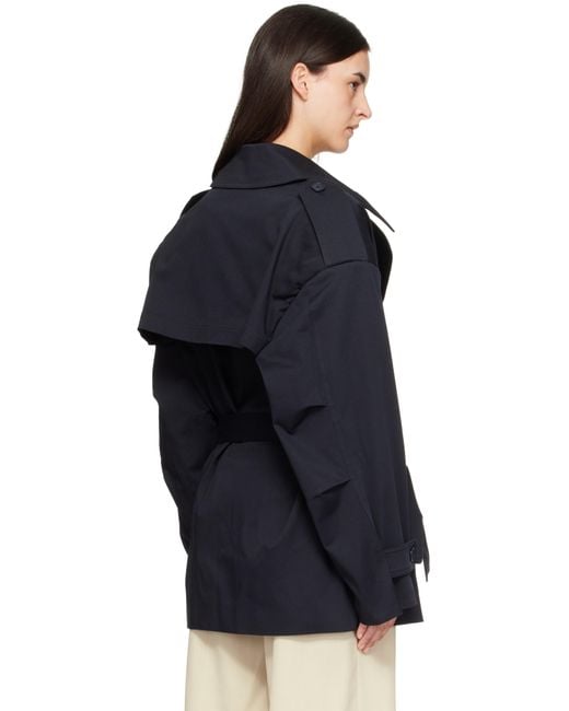 Frankie Shop Black Zurich Oversized Short Trench Coat