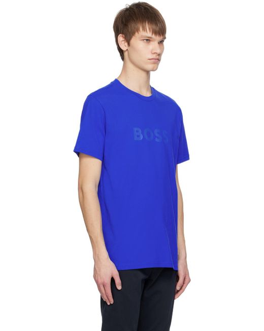 T-shirt bleu à col ras du cou Boss pour homme en coloris Blue