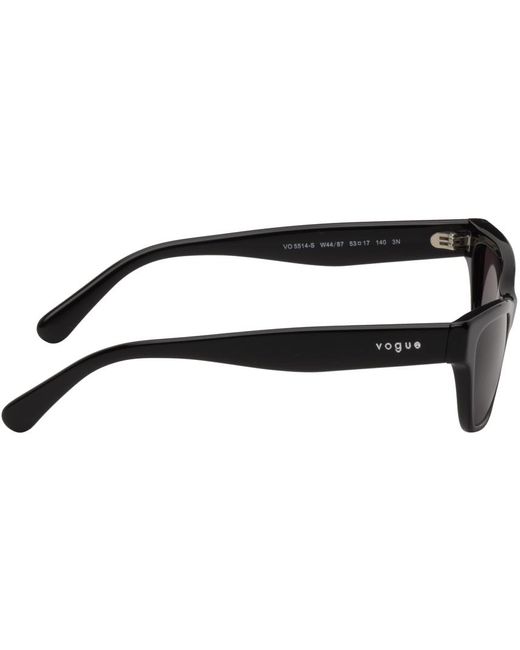 Vogue Eyewear Black Hailey Bieber Edition Rectangular Sunglasses