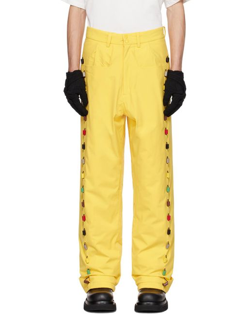 Spencer Badu Yellow Beaded Trousers for men