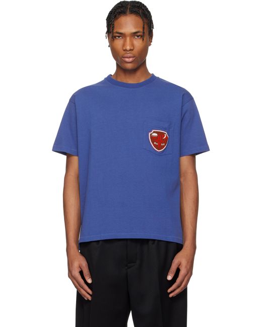メンズ Bode ブルー Crest ポケットTシャツ Blue