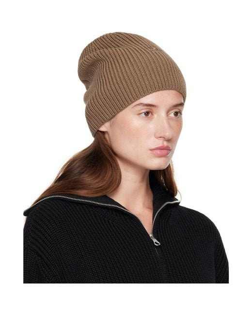 Courreges Black Taupe Ac Light Wool Beanie