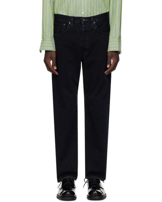 Acne Black Indigo Relaxed Fit Jeans for men