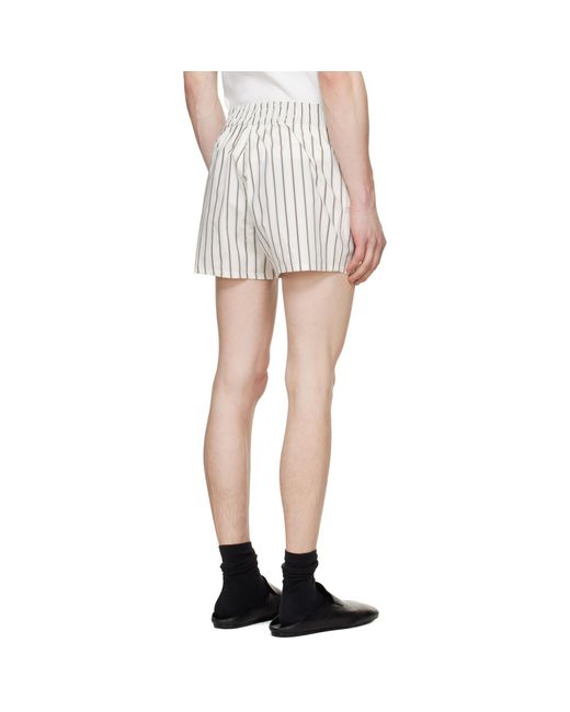 Louis-Gabriel Nouchi White Off- Striped Cotton Shorts for men