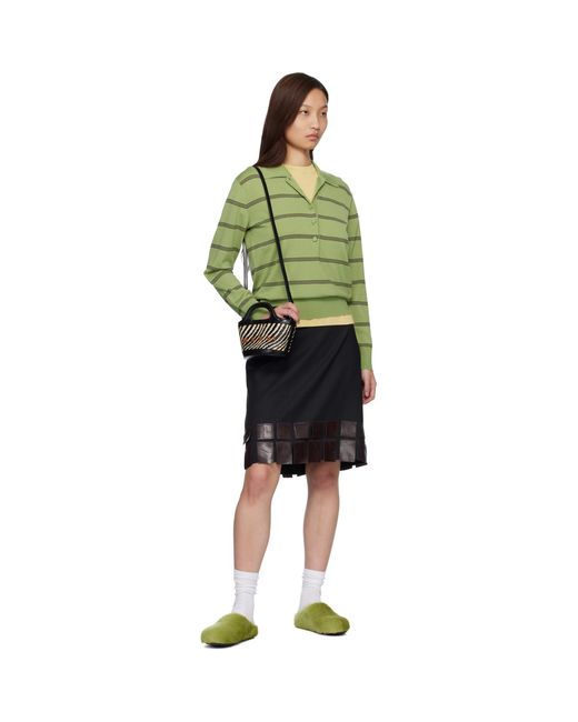 Marni Black Wavy Raffia-Effect Tropicalia Micro Tote
