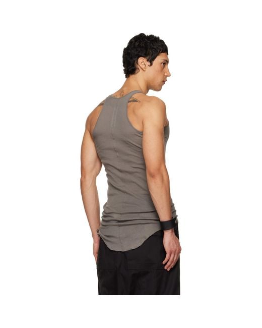 Rick Owens Black Temple Basic Rib Tank Top for men