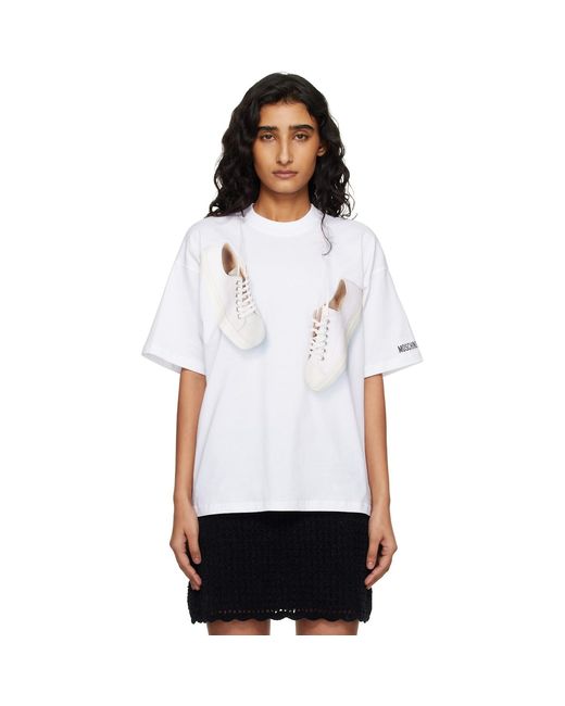 Moschino White Organic Cotton Jersey T-Shirt