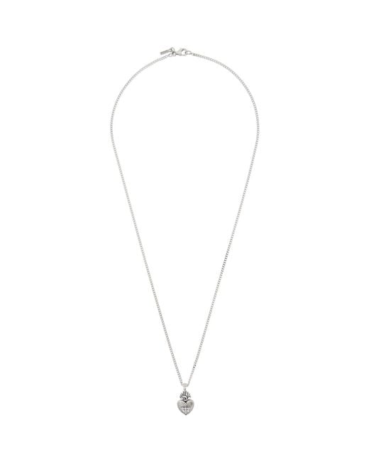 Emanuele Bicocchi Metallic Small Sacred Heart Necklace for men