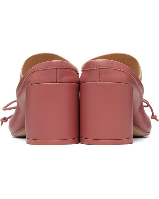 MM6 by Maison Margiela Pink Anatomic Numeric Mule Heels