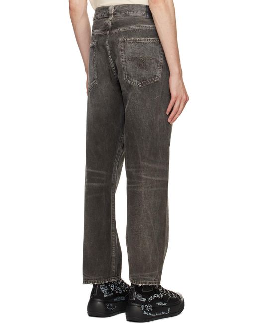 R13 Black Crossover Jeans for men