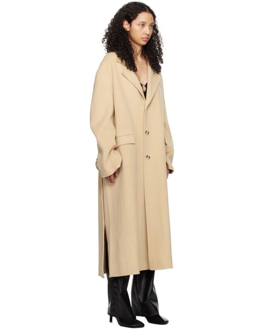 Nanushka Natural Beige Veda Coat