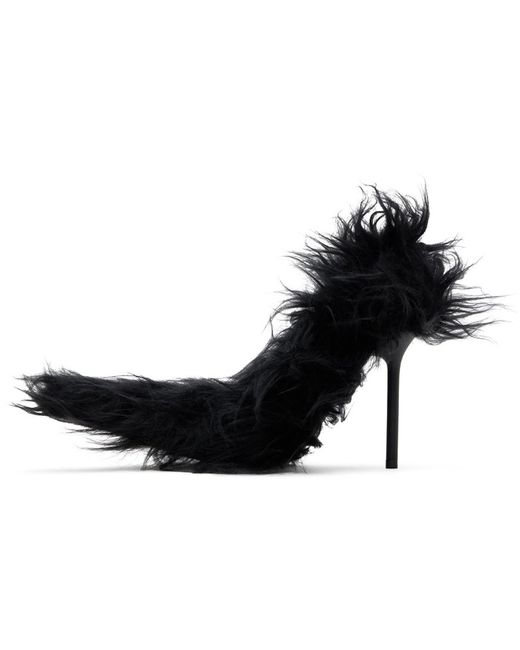 Escarpins noirs en fourrure synthétique à talon flex Balenciaga en coloris Black