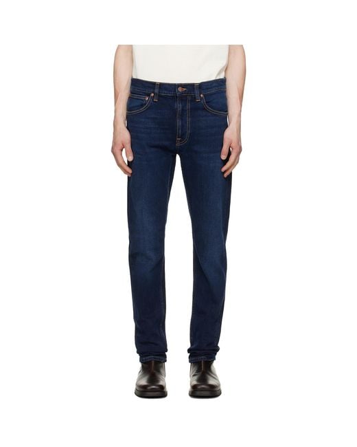 Nudie Jeans Blue Lean Dean Jeans for men