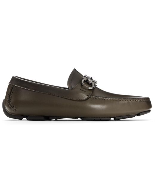 Flâneurs De Conduite Kaki À Ferrure Gancini Ferragamo pour homme en coloris Black